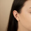 Срібні кафи Хрестик з цирконієм