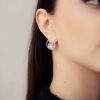 Срібні сережки Сатурн із сірим улекситом