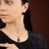 Срібні сережки Софі з с оніксом