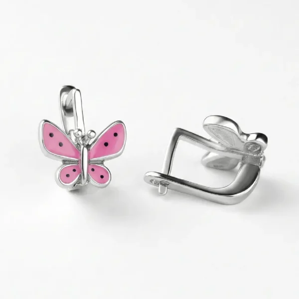 sribna_prykrasa_silva_jewelry_364.webp Срібні сережки Метелики рожеві емаль